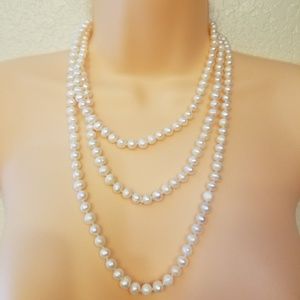 Necklace bundle pearl amythest crystal